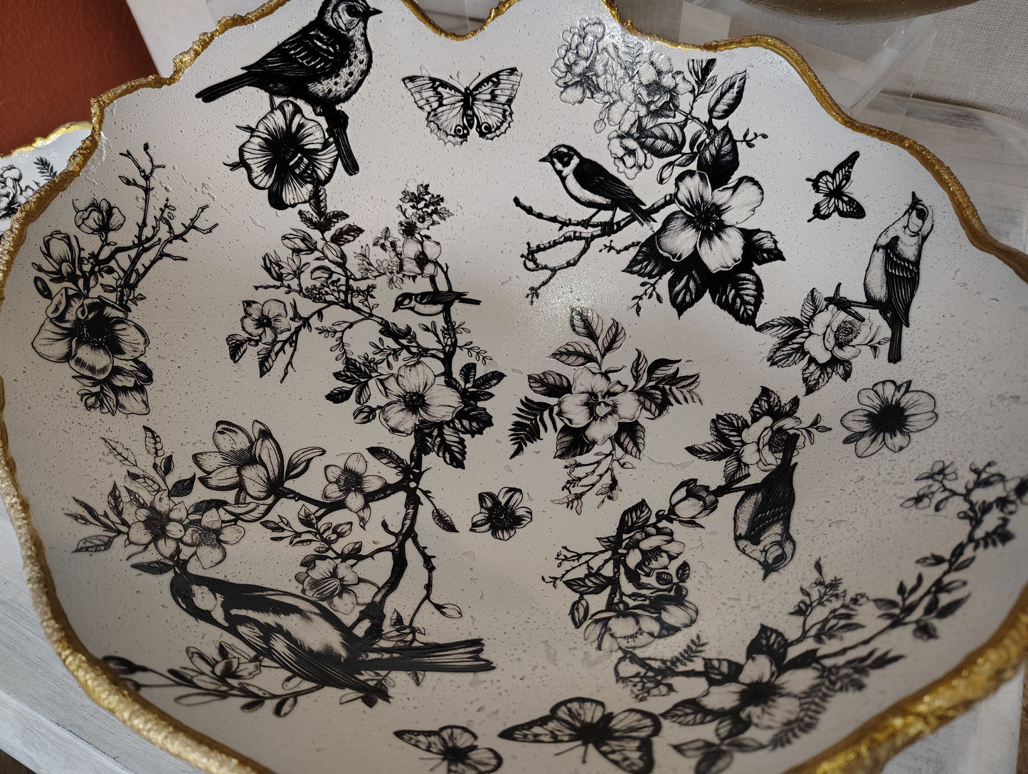 Black & White Chinoiserie Concrete Bowls