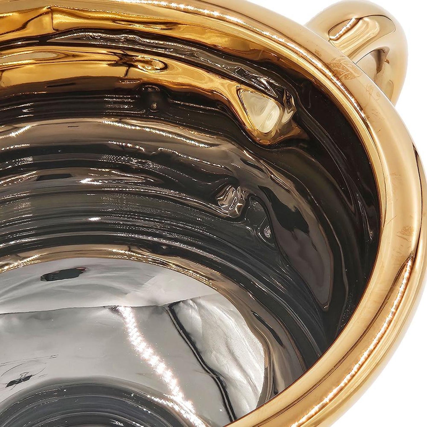 6" White And Gold Amphora Ceramic Table Vase-4