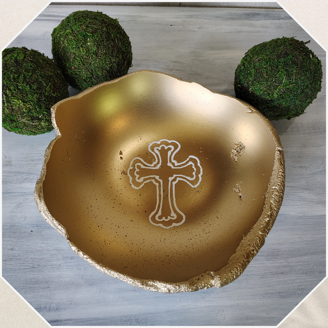 Concrete Cross Bowl